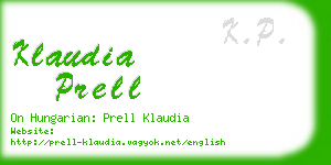 klaudia prell business card